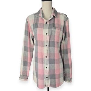 Gap Pink & Gray Plaid Flannel "Barbiecore" Shirt Jacket L